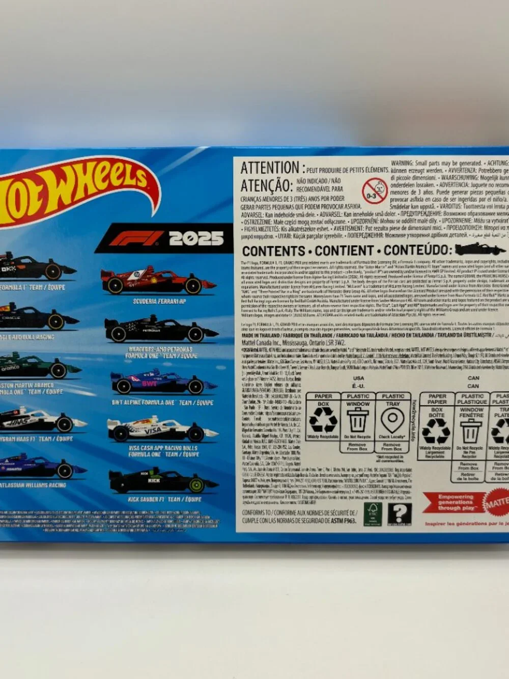 Hot Wheels Formula 1 10-Pack 1:64 Scale Diecast F1 Toy Vehicle Cars 2025 NEW